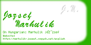 jozsef marhulik business card